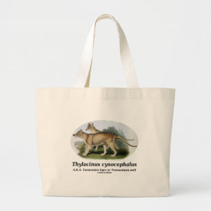 Bolso De Tela Gigante Cynocephalus del Thylacinus (tigre o lobo tasmano)
