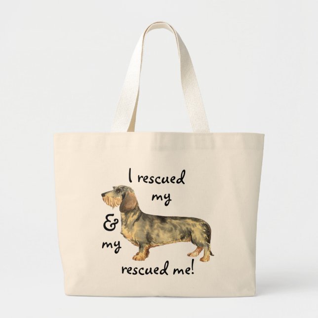 Bolso De Tela Gigante Dachshund con cable de rescate (Frente)