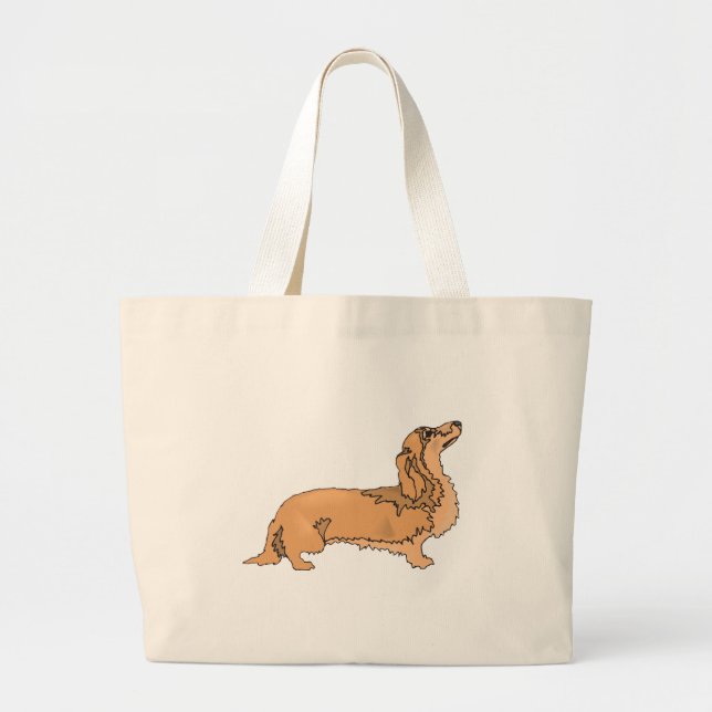 Bolso De Tela Gigante Dachshund de pelo largo (Frente)