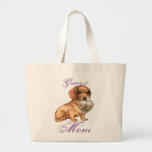 Bolso De Tela Gigante Dachshund Heart Mom