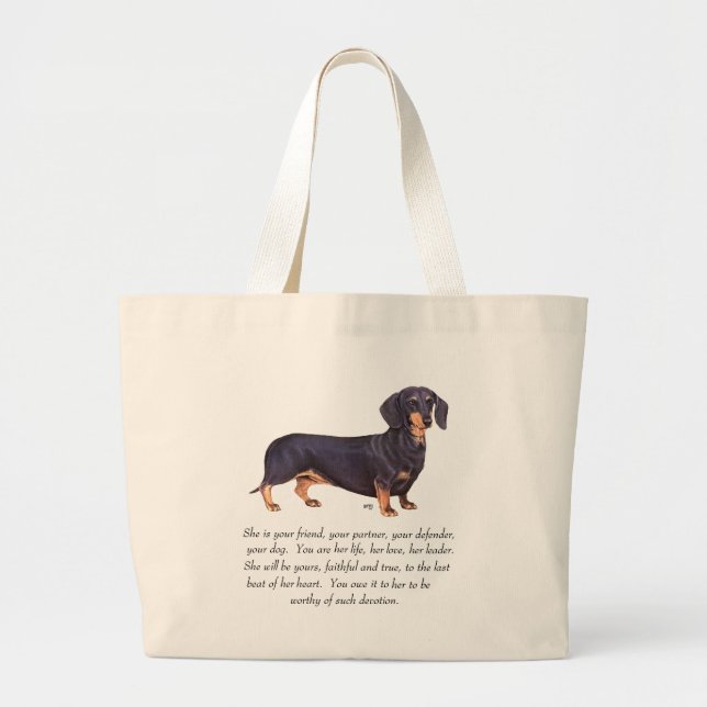 Bolso De Tela Gigante Dachshund Keepsake - mujer (Frente)