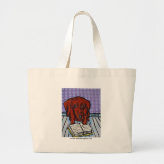 Bolso De Tela Gigante Dachshund que lee un libro