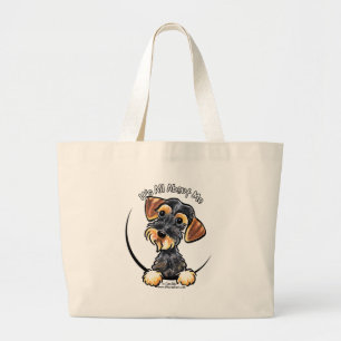 Bolso De Tela Gigante Dachshund Wirehaired del jabalí su todo alrededor
