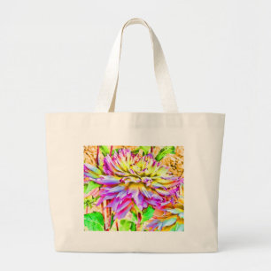 Bolso De Tela Gigante Dahlia Gift de acuarela digital
