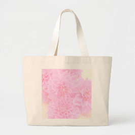 Bolso De Tela Gigante Dahlias En Rosa Suave