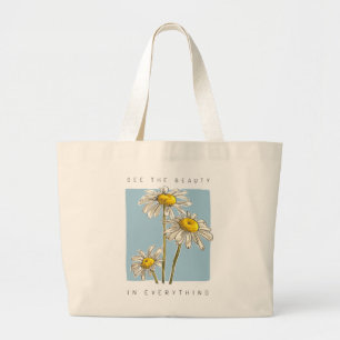 Bolso De Tela Gigante Daisy Flowers Beauty Slogan
