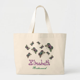 Bolso De Tela Gigante Dama de honor conocida personalizada mariposa