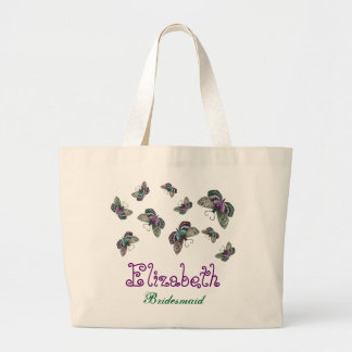 Bolso De Tela Gigante Dama de honor conocida personalizada mariposa