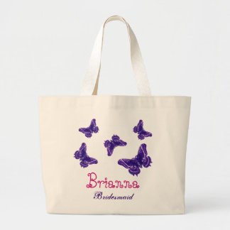 Bolso De Tela Gigante Dama de honor conocida personalizada mariposas
