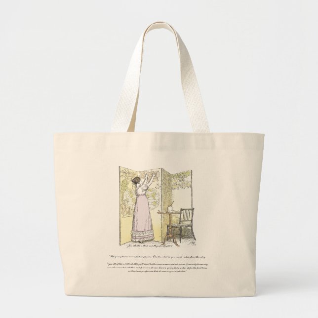 Bolso De Tela Gigante Damas logradas, orgullo y prejuicio de Jane Austen (Frente)
