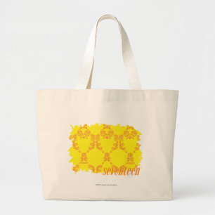 Bolso De Tela Gigante Damasco 2 amarillo-naranja