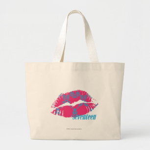 Bolso De Tela Gigante Damasco Aguamarina-Magenta
