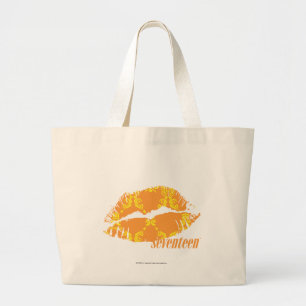 Bolso De Tela Gigante Damasco naranja-amarillo