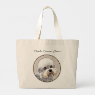 Bolso De Tela Gigante Dandie Dinmont Terrier Pintura Original De Perro