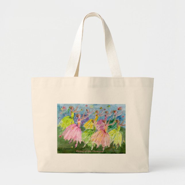 Bolso De Tela Gigante Danza del cascanueces de las flores (Frente)