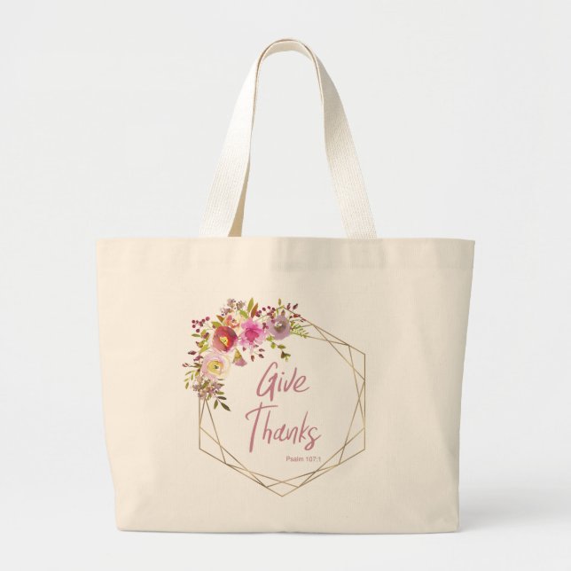 Bolso De Tela Gigante Dar Gracias (Frente)
