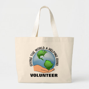 Bolso De Tela Gigante Dé a mundo una mano amiga y un voluntario