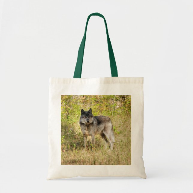 Bolso De Tela Gigante de fotografía Gray Wolf & Wilderness (Frente)