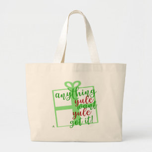 Bolso De Tela Gigante Declaración de Eslogan de Navidad Divertida de Yul