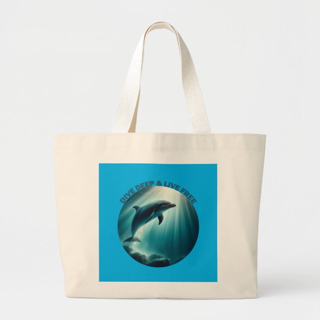 Bolso De Tela Gigante Deep Live Free Dolphin (Frente)