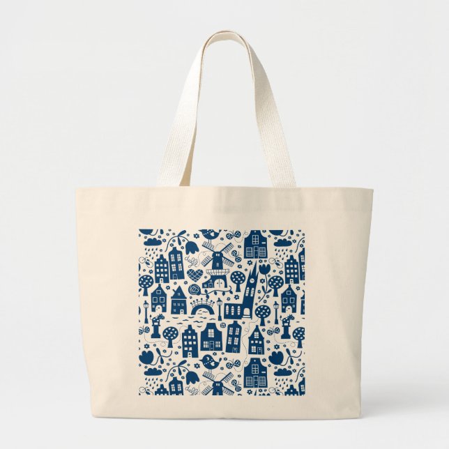 Bolso De Tela Gigante Delf Blue (Frente)