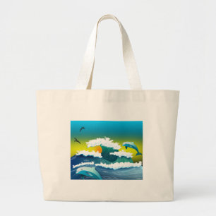 Bolso De Tela Gigante Delfines