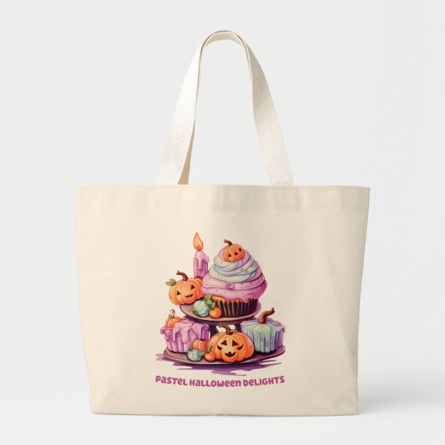 Bolso De Tela Gigante Delicias de Halloween Pastel (Frente)