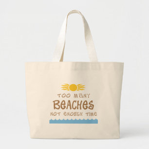 Bolso De Tela Gigante Demasiadas playas no bastante tiempo