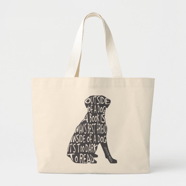 Bolso De Tela Gigante Demasiado oscuro leer (Frente)