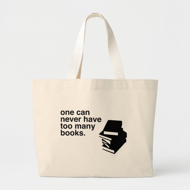 Bolso De Tela Gigante demasiados libros (Frente)