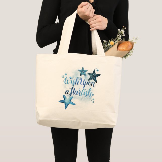 Bolso De Tela Gigante Desear una estrella de mar (Anverso (producto))