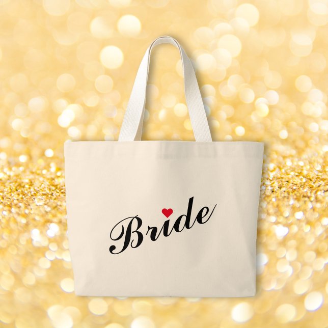 Bolso De Tela Gigante Despedida de soltera Boda Fiesta de regalos para l (Bride Wedding Bridal Shower Bachelorette Party Large Tote Bag)