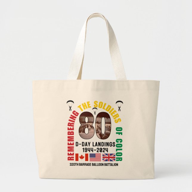 Bolso De Tela Gigante DÍA D LANDINGS 80 Aniversario Africanos (Frente)