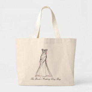 Bolso De Tela Gigante Día de boda rosado del vestido