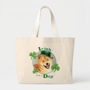 Bolso De Tela Gigante Día de San Patricio Shiba Inu