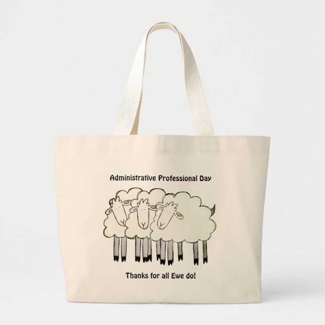 Bolso De Tela Gigante Día del Profesional Administrativo - Gracias (Frente)