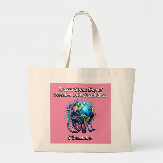 Bolso De Tela Gigante Día Internacional de las Personas con Discapacidad (Frente)