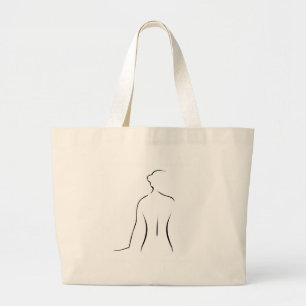 Bolso De Tela Gigante Dibujo abstracto de la señora agraciada