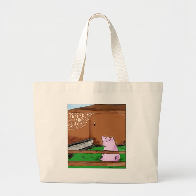 Bolso De Tela Gigante Dibujo animado del Web de Charlotte blanda y (Frente)