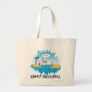 Bolso De Tela Gigante Dibujo Animado Divertido de Voleibol de Tiburón
