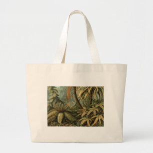Bolso De Tela Gigante Dibujo botánico de vintage Ferns Palm Tree