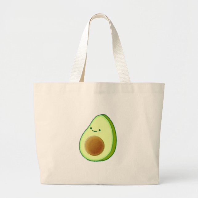 Bolso De Tela Gigante Dibujo de aguacate cutáneo (Frente)