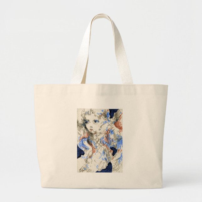 Bolso De Tela Gigante Dibujo de lápiz serafilo (Frente)