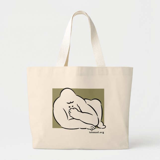 Bolso De Tela Gigante Dibujo de línea de Ishmael. (Frente)
