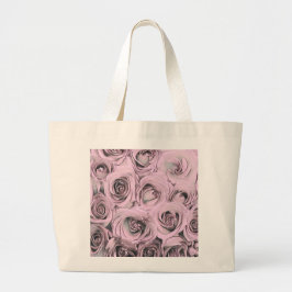 Bolso De Tela Gigante Dibujo de rosas rosadas
