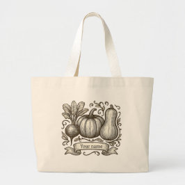 Bolso De Tela Gigante Dibujo personalizado de verduras de otoño en granj