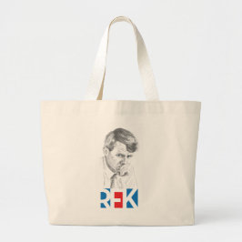 Bolso De Tela Gigante Dibujo RFK con texto RFK en rojo y azul