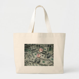 Bolso De Tela Gigante Difusión de dinero y dos centavos