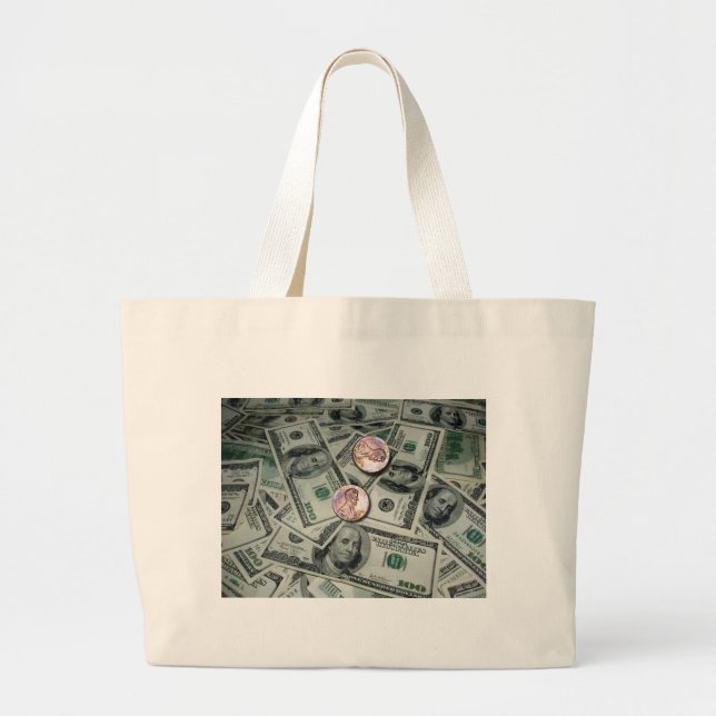 Bolso De Tela Gigante Difusión de dinero y dos centavos (Frente)