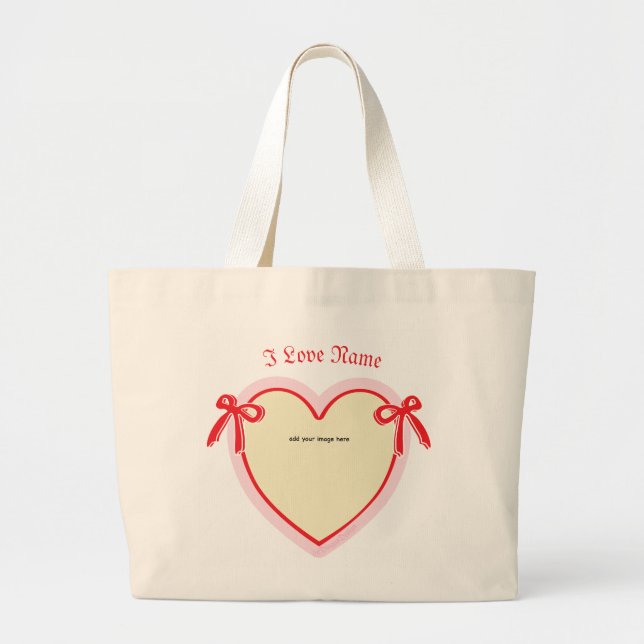 Bolso De Tela Gigante Dingus Bows & Heart Personalizado Tote Bag (Frente)